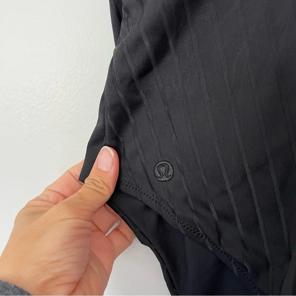 Lululemon Black Ribbed Vneck One Piece Bathing Suit - Picture 3 of 4